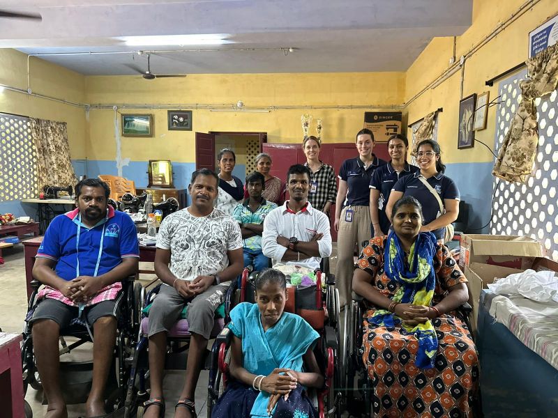 UoM students and staff undertaking a placement at the at CMC Vellore Mary Varghese Institute of Rehabilitation.