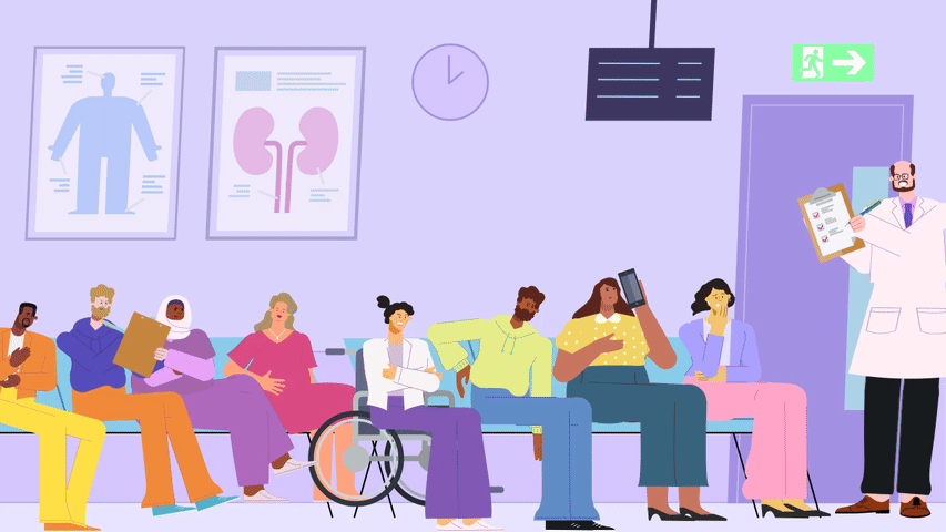 Patients waiting for a doctor