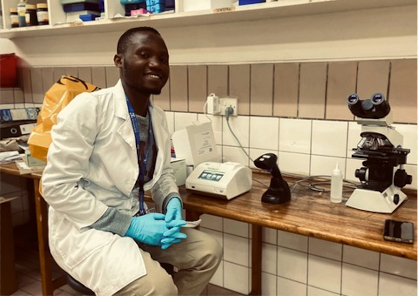 Nyasha with one of the devices that will be used for the active syphilis test.