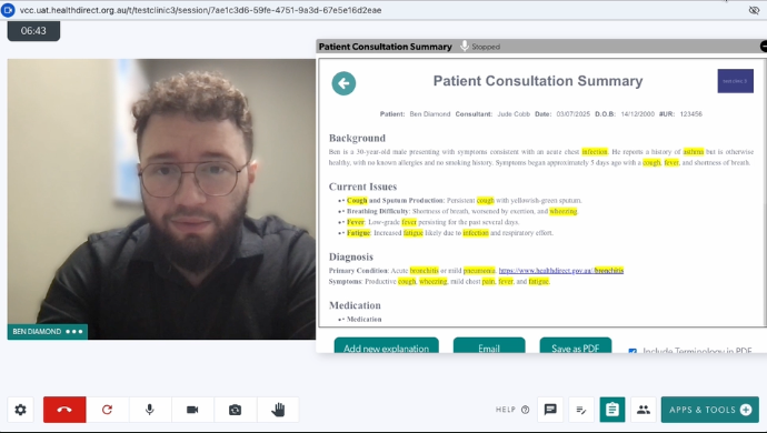 Healthdirect Patient Consult Summary