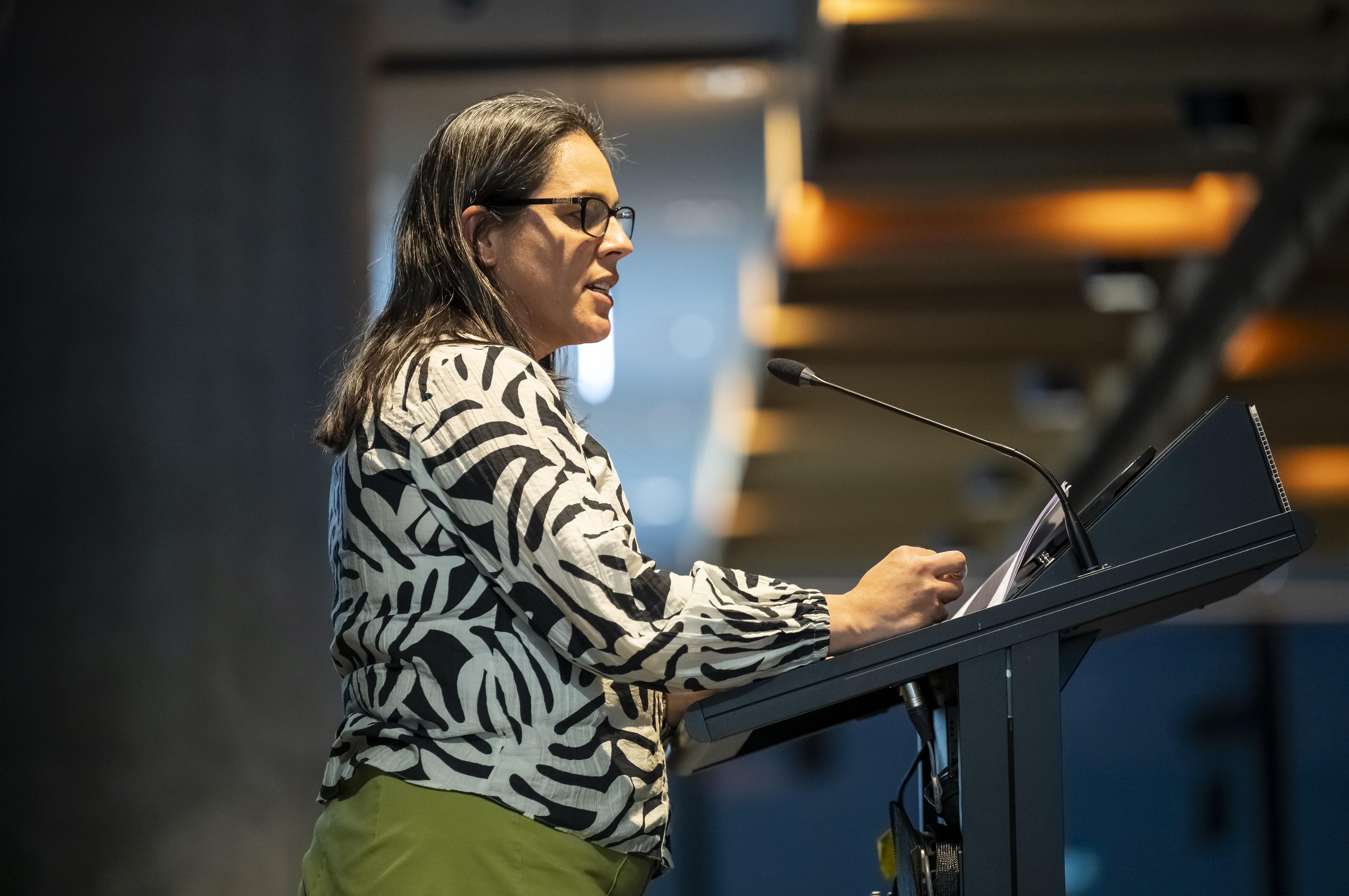 Professor Shawana Andrews speaking at the Melbourne Poche Centre's 10 year anniversary dinner in 2025.