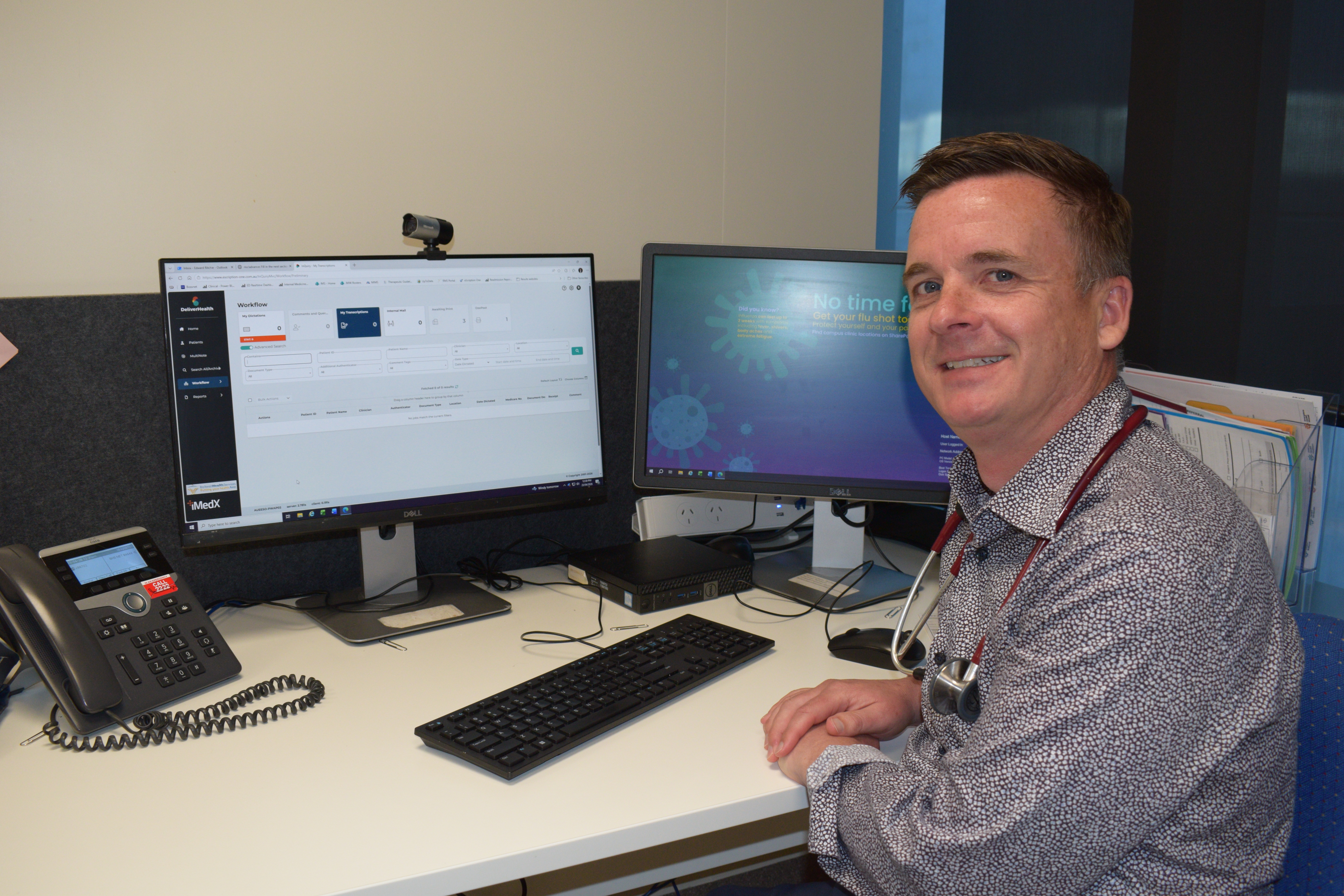 Dr Ed Ritchie during the AI transcription pilot at Grampians Health