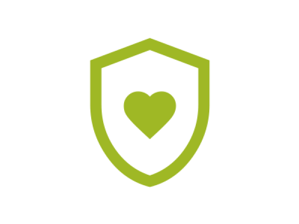 Heart in shield icon