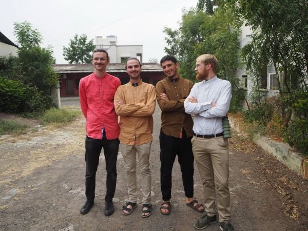 Max McArthur (second from the right) on a trip to India with other MPH students