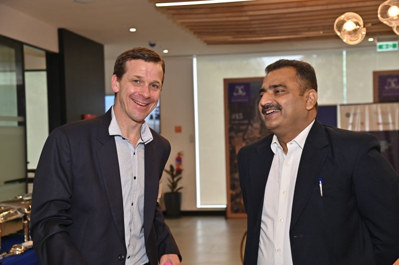Professor Nathan Grills and Vikas Trivedi at the event.