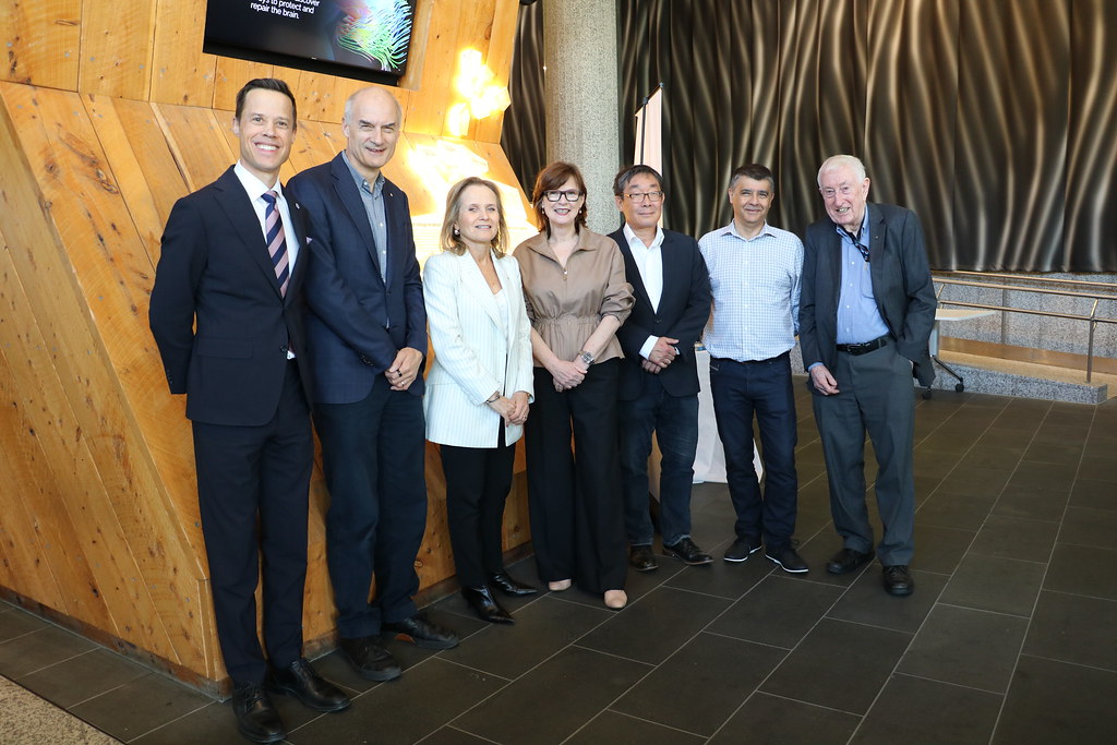 Picture caption (L-R): Peter van Wijngaarden, Director of The Florey; Martyn Myer, Chair of the Doherty Council; Sharon Lewin, Director of the Doherty Institute & Cumming Global Centre; The Hon. Mary-Anne Thomas, Victorian Health Minister; David Park, Director of Hotchkiss; Derek McKay, Director of the Snyder Institute; and Peter Doherty, Patron of the Doherty Institute. Picture caption (L-R): Peter van Wijngaarden, Director of The Florey; Martyn Myer, Chair of the Doherty Council; Sharon Lewin, Director of the Doherty Institute & Cumming Global Centre; The Hon. Mary-Anne Thomas, Victorian Health Minister; David Park, Director of Hotchkiss; Derek McKay, Director of the Snyder Institute; and Peter Doherty, Patron of the Doherty Institute.